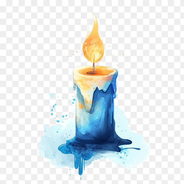 Blue Melted Candle Clipart
