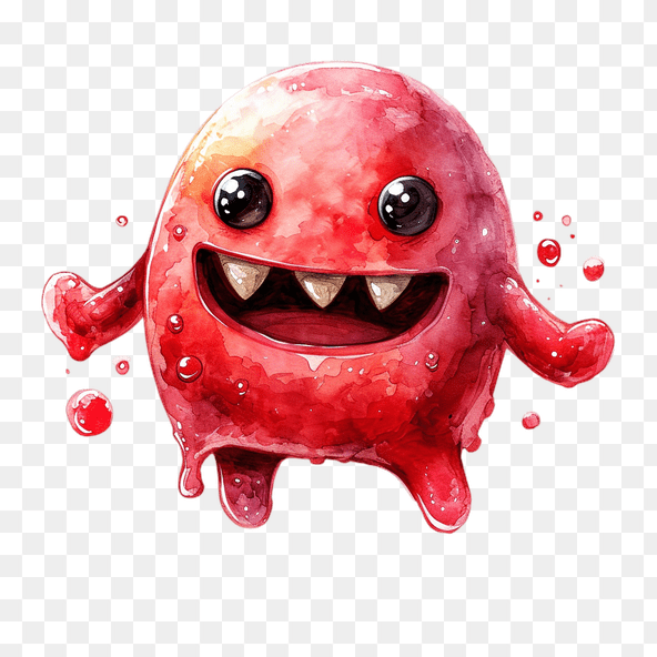 Cute Red Slime Monster Clipart