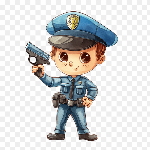 watercolor policeman clipart