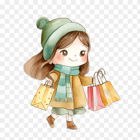 shopping girl clipart