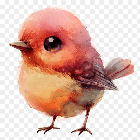 Cute watercolor bird clipart