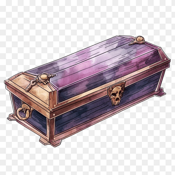 Wooden Treasure Chest With Skull Clipart