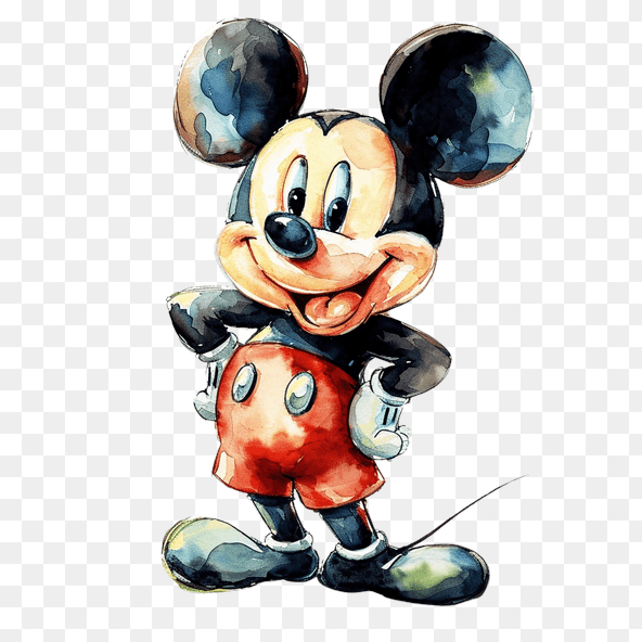 Happy Mickey Mouse Watercolor Clipart