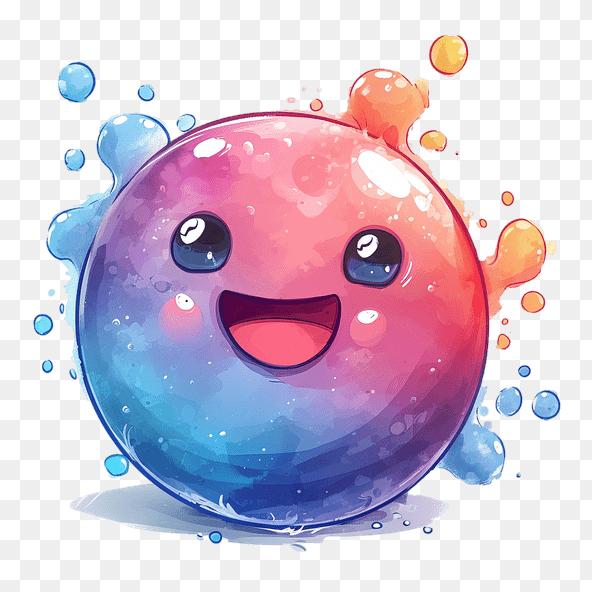Smiling Watercolor Blob Clipart