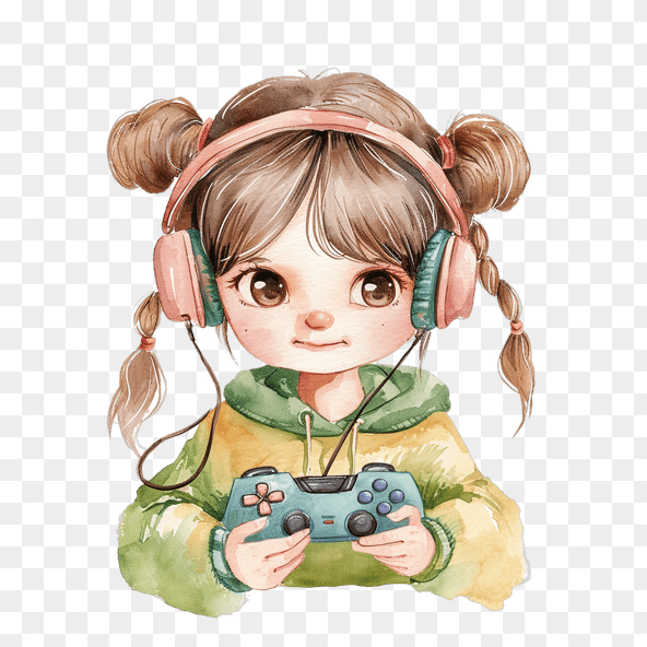 Cute Gamer Girl clipart