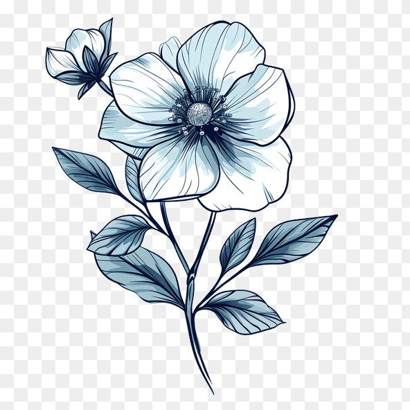 blue flower clipart