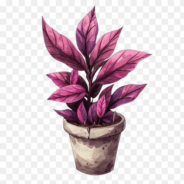 Purple Plant Watercolor Clipart