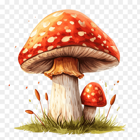 red and white mushroom clipart