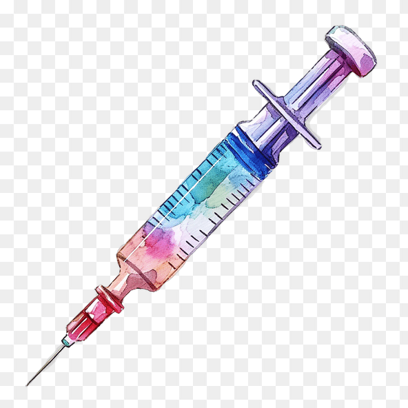 Watercolor Syringe Clipart