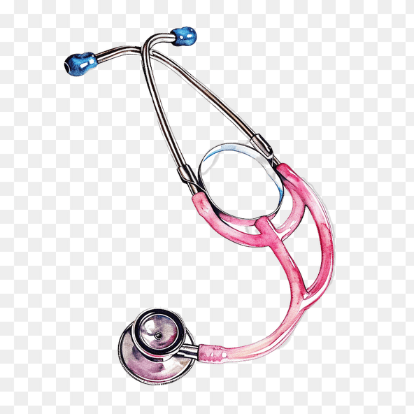 Pink Medical Stethoscope Clipart