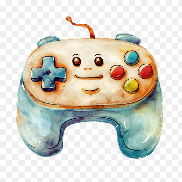 smiling game controller clipart