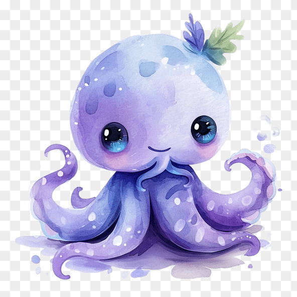 purple octopus clipart