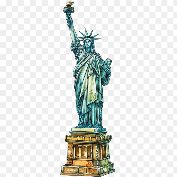 Statue of Liberty watercolor clipart
