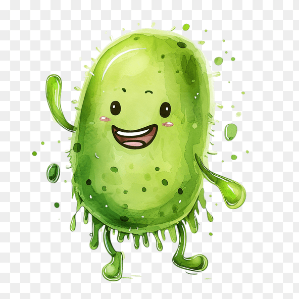 Cute Green Bacteria Clipart