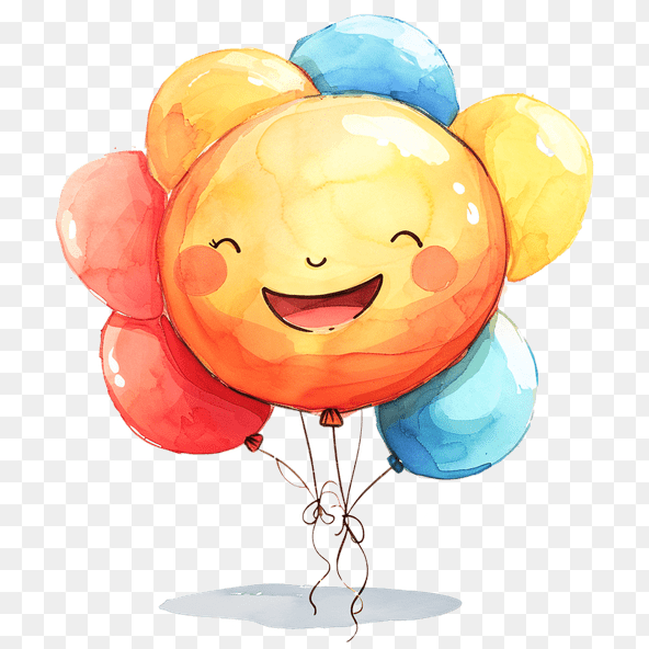 Smiling Watercolor Balloon Clipart