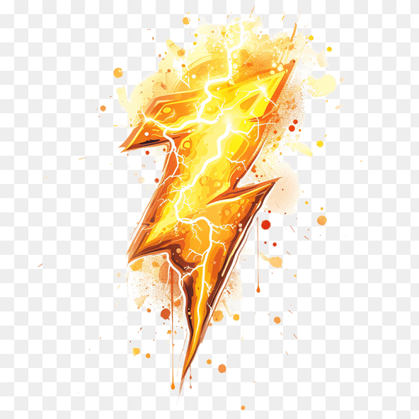 Lightning Bolt Watercolor Graphic Design