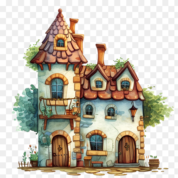 Vintage Cartoon House Clipart