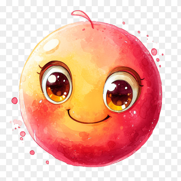 Cute Watercolor Smiling Face Clipart
