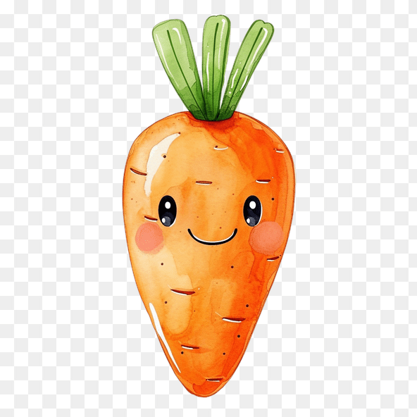 Cute Happy Carrot Clipart