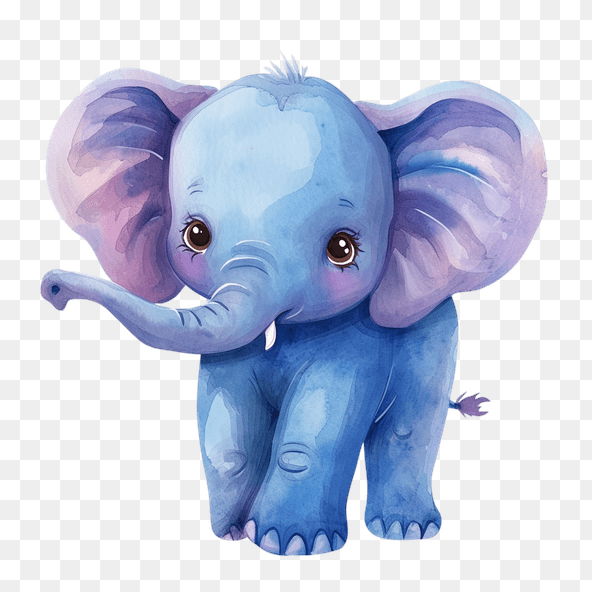 Cute Watercolor Baby Elephant Clipart