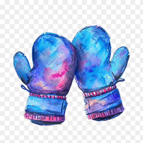 blue mitten clipart