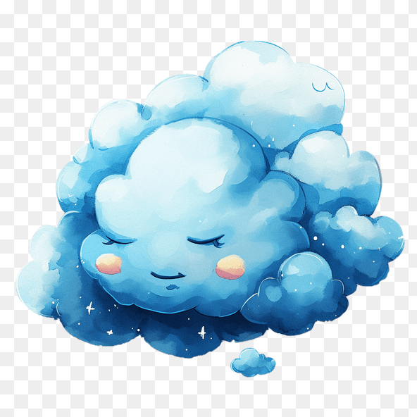 Sleeping Cute Cloud Clipart