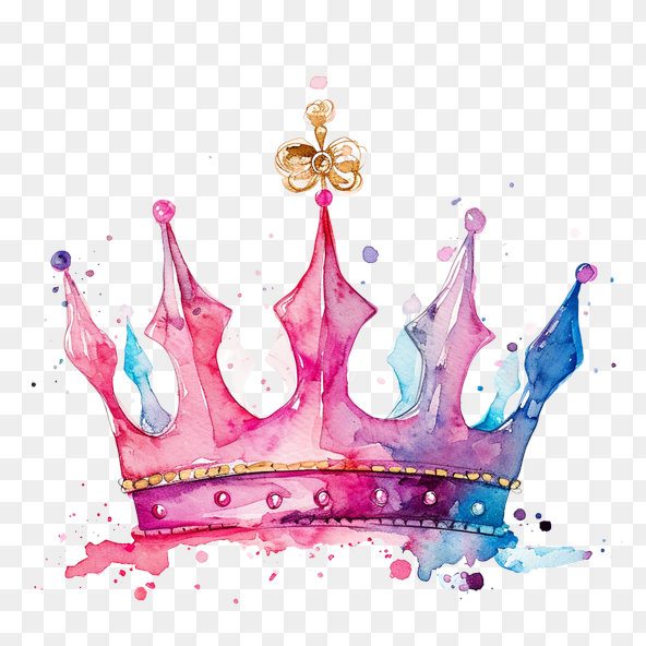 Watercolor Pink Crown Clipart