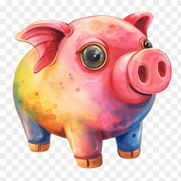 cute piggy bank clipart