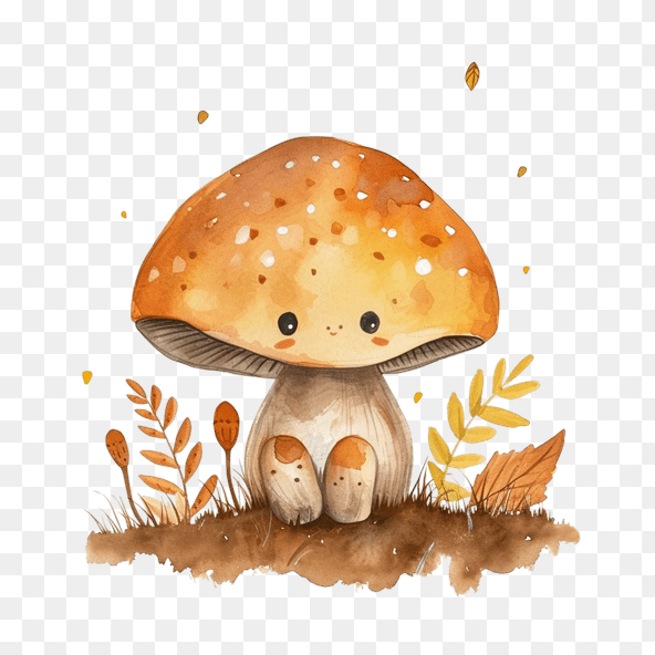 Adorable Autumn Mushroom Clipart