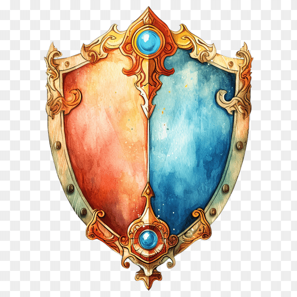 Fantasy Watercolor Shield Clipart