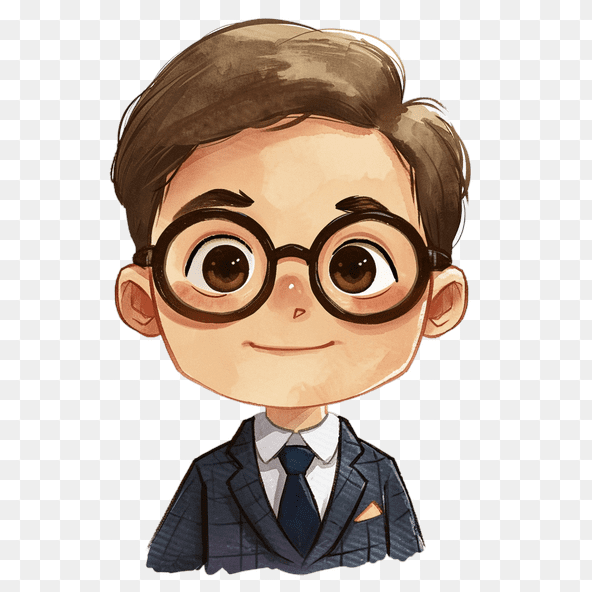 little boy with glasses clipart