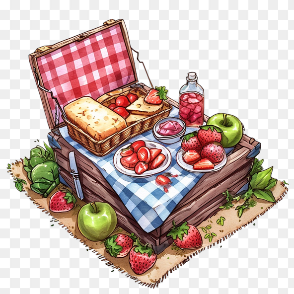Summer Picnic Basket Clipart