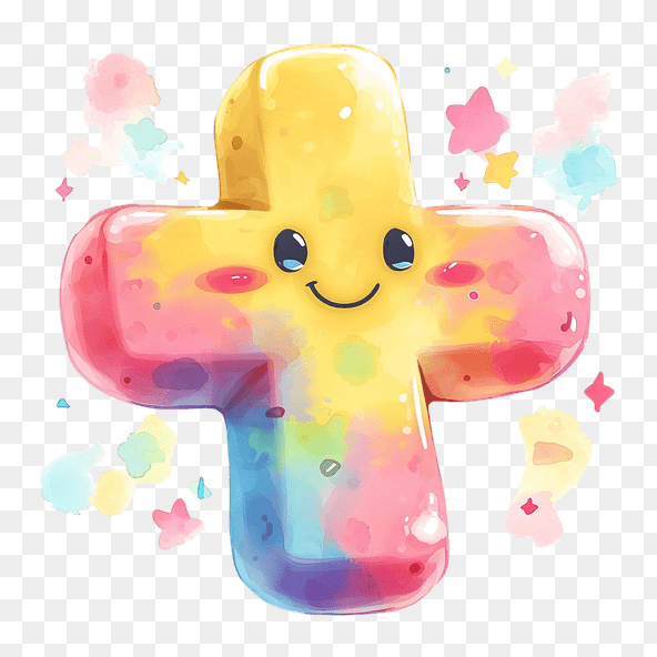 Cute Rainbow Plus Sign Clipart
