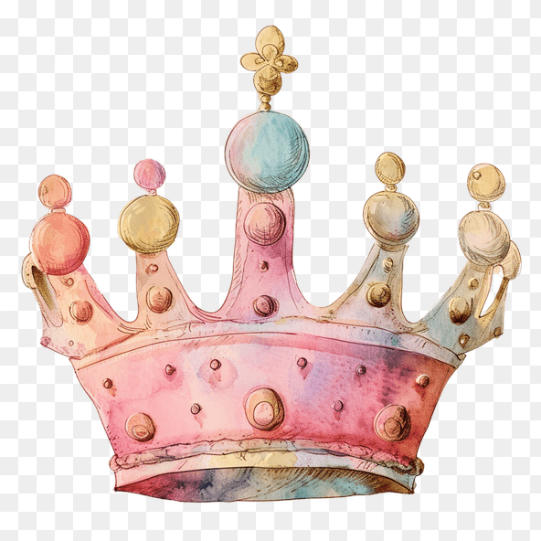 Pink watercolor crown clipart