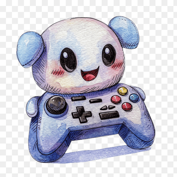 Cute Gamer Panda Clipart