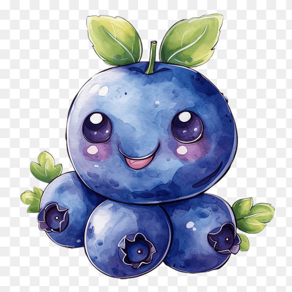Kawaii Blueberry Clipart