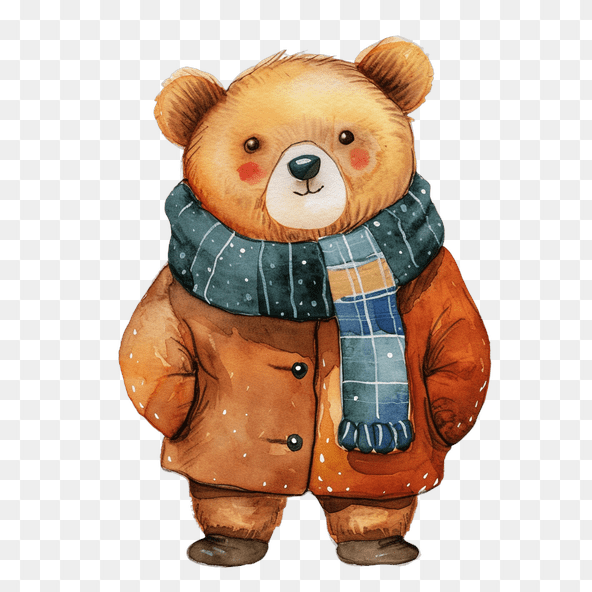 Cute Watercolor Bear Clipart