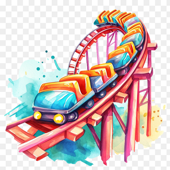 Colorful roller coaster clipart