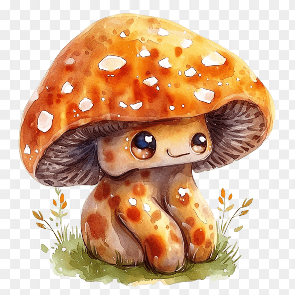Cute Cartoon Mushroom Illustration