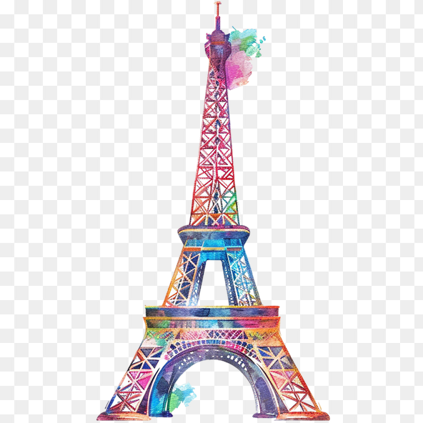 Watercolor eiffel tower