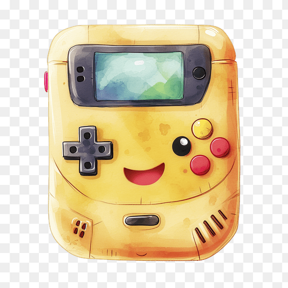 Cute Handheld Retro Game Console Clipart