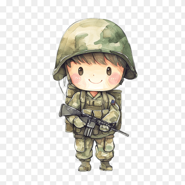 Cute Cartoon Soldier Clipart