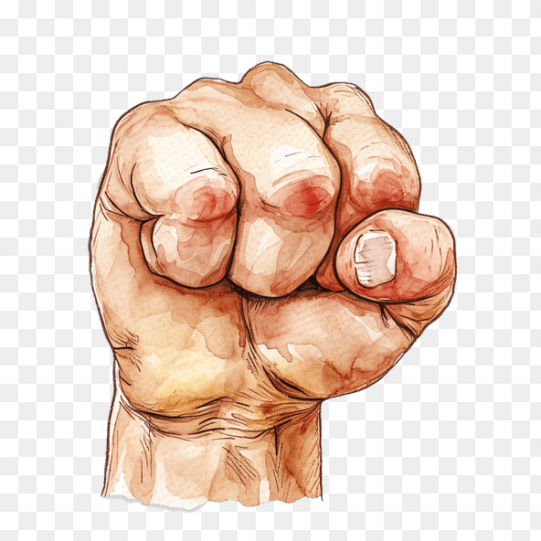watercolor fist clipart