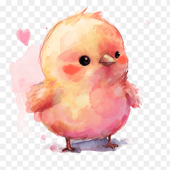 Cute watercolor baby chicken