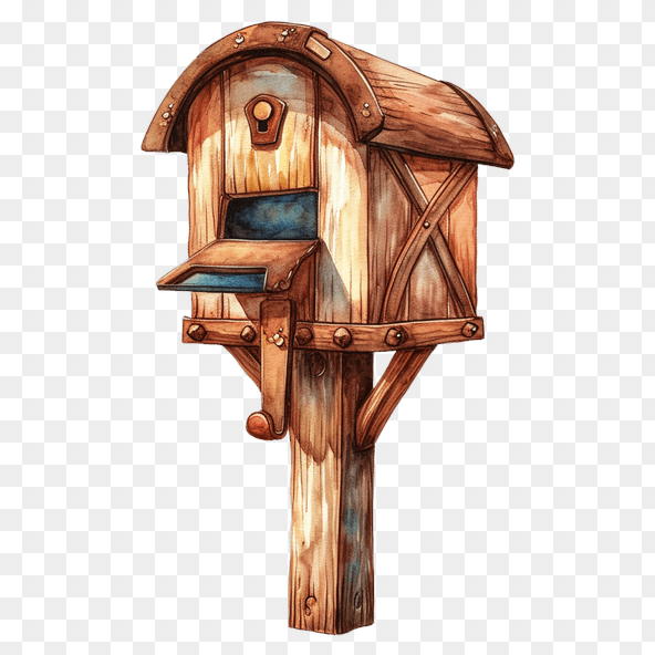 rustic wooden mailbox clipart
