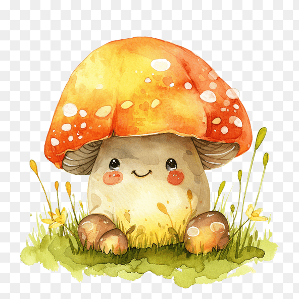 Cute Smiling Mushroom Clipart