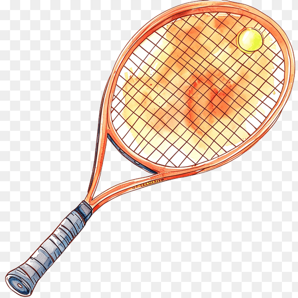Watercolor Tennis Racket Clipart
