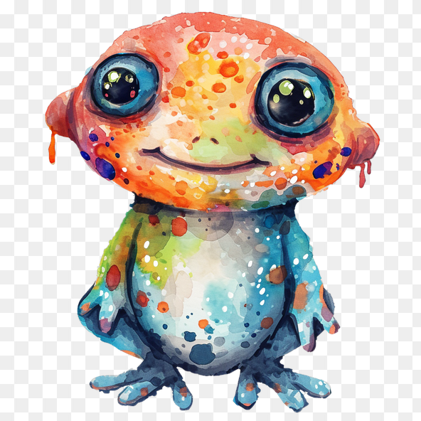 Cute Watercolor Frog Clipart