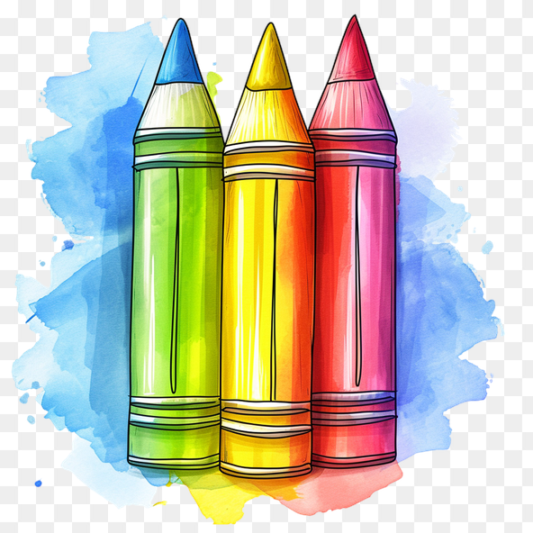 Vibrant Colored Pencils Clipart