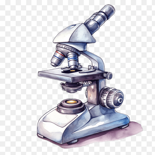 Vintage Microscope Watercolor Clipart